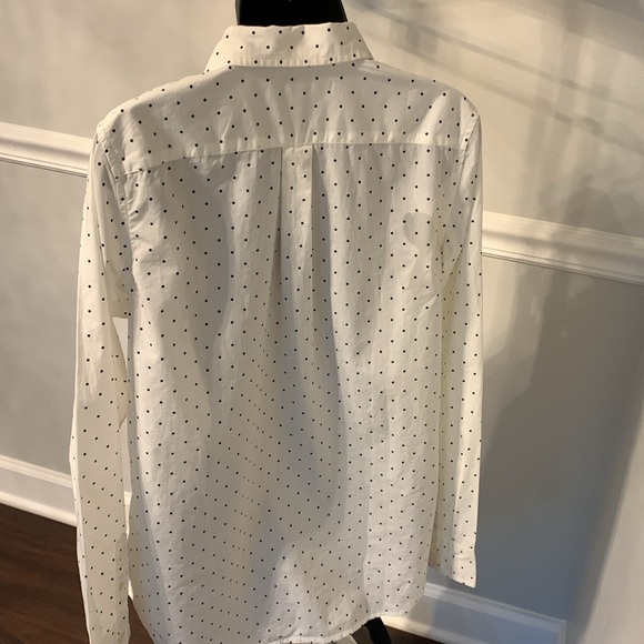 Banana Republic White & Black Polka Dot Button Down Shirt Size M NWT - Picture 7 of 13